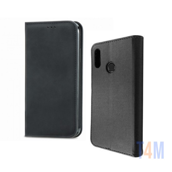 Funda Abatible de Cuero con Bolsillo Interno para Huawei P Smart Z Negro